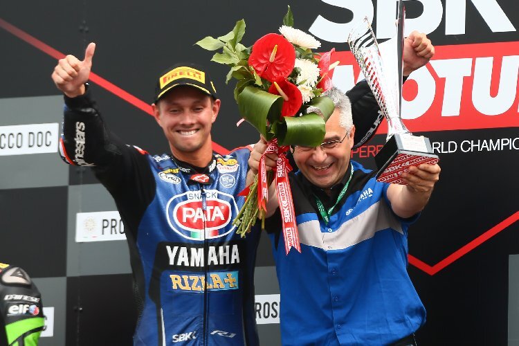 Andrea Dosoli jubelte in Donington gemeinsam mit Michael van der Mark auf dem Podium