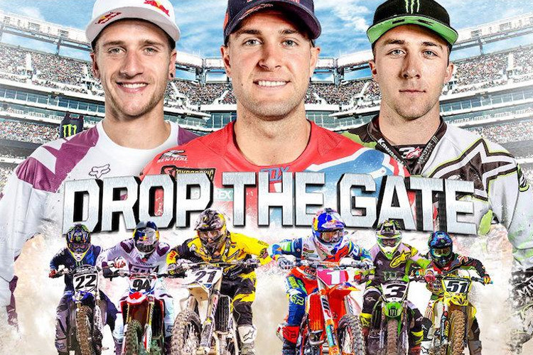 Ken Roczen, Ryan Dungey und Eli Tomac (v.l.n.r.) gelten als die Top-Favoriten für die Supercross-WM 2017