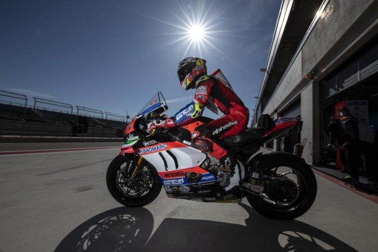 Axel Bassani beim Superbike-Test in Aragon