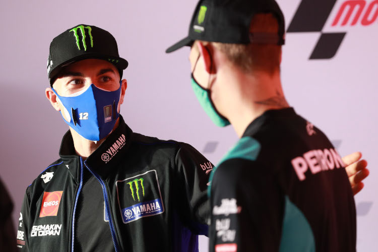 Maverick Viñales mit seinem zukünftigen Teamkollegen Fabio Quartararo