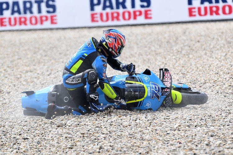 Ai Ogura musste die Aprilia in Assen dreimal aus dem Kies bergen