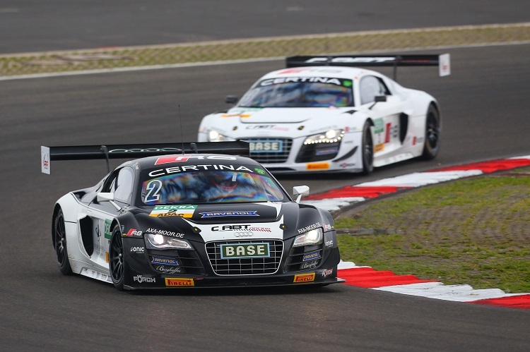 Das Siegerauto vom Samstag am Nürburgring. Der Audi R8 von Pepper und Thiim