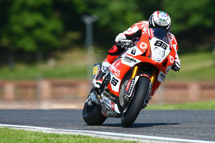 Ayrton Badovini mit der Bimota BB3 in Imola