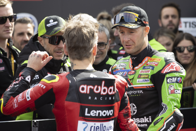 Jonathan Rea (re.) mit Alvaro Bautista