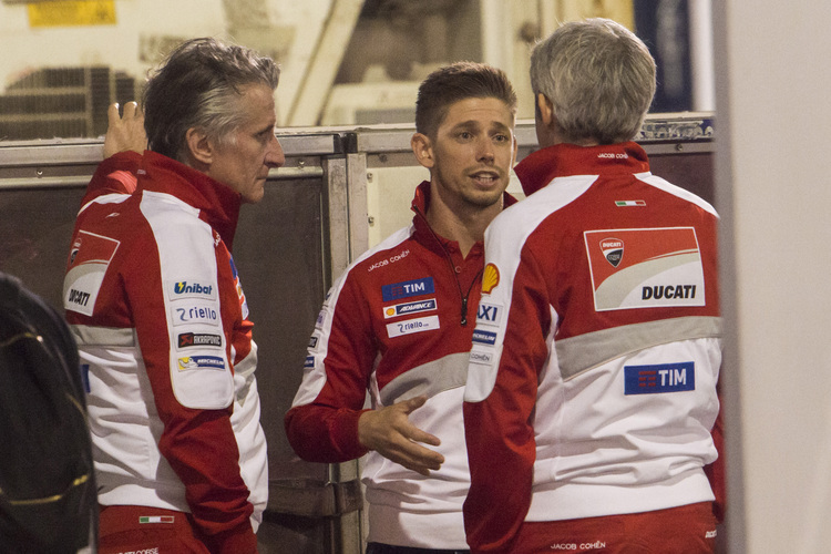 Klandestines Meeting: Paolo Ciabatti, Casey Stoner und Gigi Dall'Igna