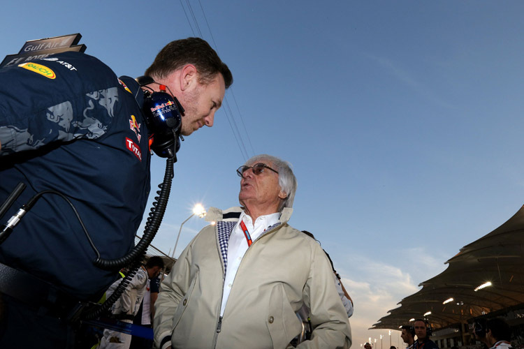 Bernie Ecclestone (im Bild mit Red Bull Racing-Teamchef Christian Horner): «Wir sollten die Teams nicht nach ihrer Meinung fragen»