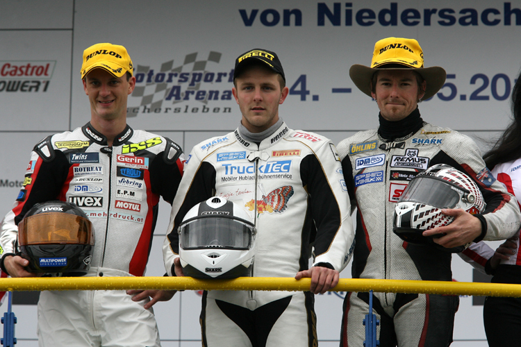 Podium Supersport: Knobloch, Wahr und Cudlin (v.l.)