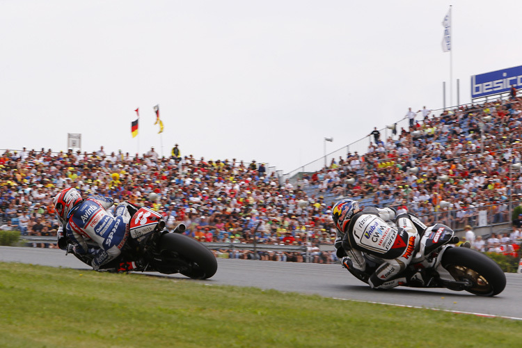 Hector Barbera (vorne) auf dem Sachsenring