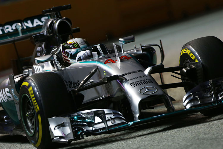 Triumph im Qualifying von Singapur: Lewis Hamilton war sieben Tausendstelsekunden schneller als Nico Rosberg