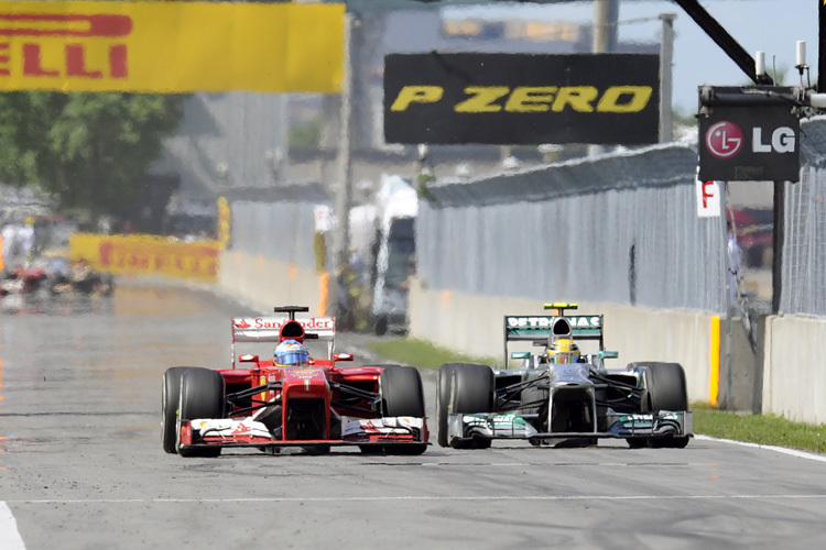 Wie schnell die Zeit vergeht: Alonso und Rosberg im Kanada-GP 2013