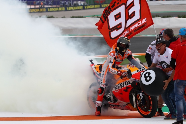 Bessere Zeiten: 2019 gewann Marc Marquez mit Repsol Honda seinen achten WM-Titel