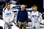 Daniil Kvyat, Franz Tost und Pierre Gasly bei der Teampräsentation von AlphaTauri