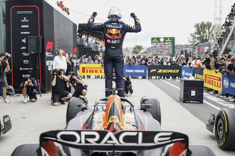 Max Verstappen nach seinem Sieg in Kanada