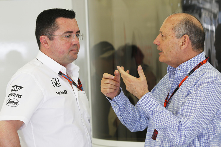 Eric Boullier und Ron Dennis (r.)