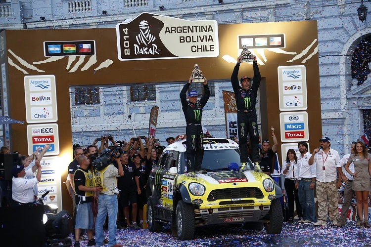 Die Sieger der Rallye Dakar 2014 im Ziel