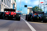Alex Albon (rechts) im Sim-GP gegen Arthur Leclerc (Ferrari)