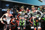 Superpole: Marco Melandri, Jonathan Rea und Tom Sykes (v.l.)