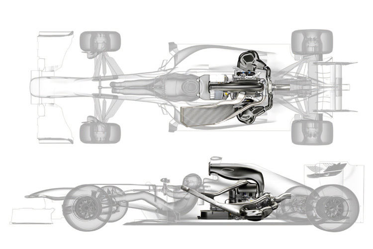 So ist eine moderne Antriebseinheit im Formel-1-Renner eingebaut