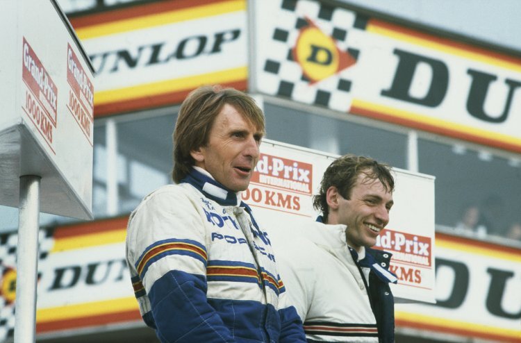 Derek Bell (vorn) zusammen mit Teamkollege Stefan Bellof beim Sieg in Silverstone 1983