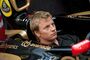 Das Gesicht trügt: Kimi fühlt sich bei Lotus sauwohl.