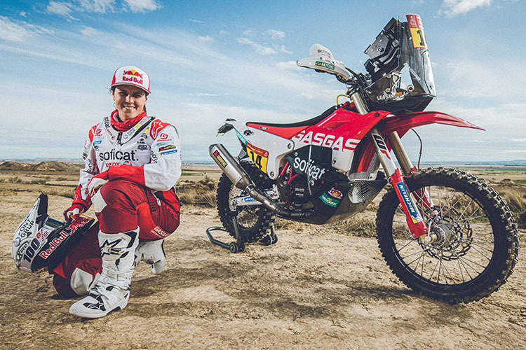 Laia Sainz mit ihrer Dakar-Maschine von GasGas