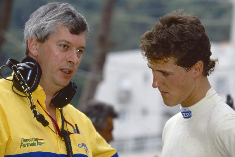 Pat Symonds mit Michael Schumacher anfangs der 90er Jahre