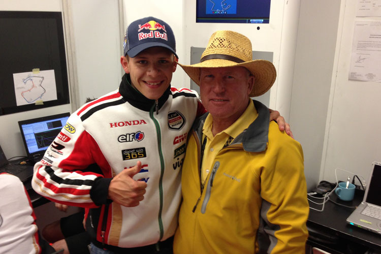 Stefan Bradl mit dem legendären «King Kenny» Roberts