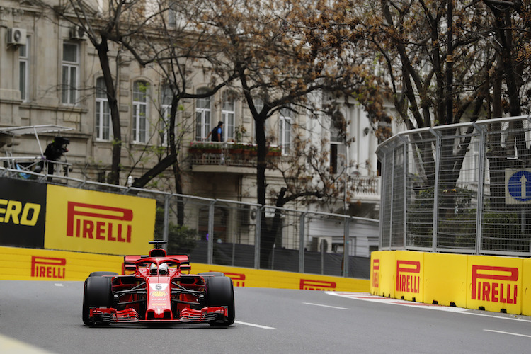 Sebastian Vettel blieb im dritten freien Training von Baku der Schnellste