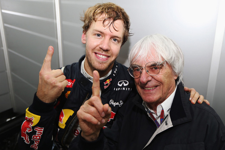 Sebastian Vettel mit Bernie Ecclestone