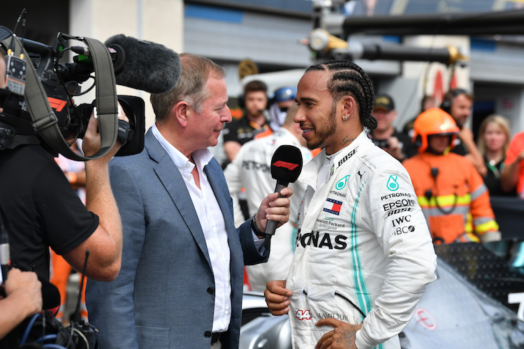 Martin Brundle und Lewis Hamilton in Le Castellet 2019