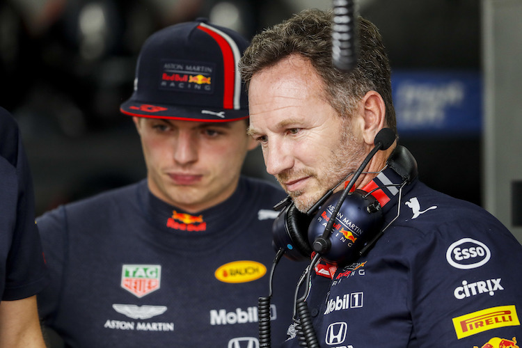 Max Verstappen und Christian Horner in Suzuka 2019