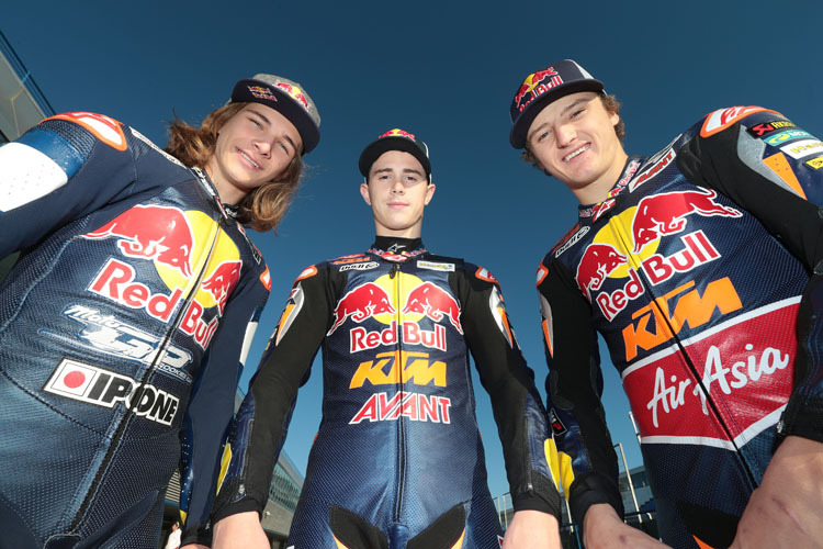 Das Red-Bull-Ajo-Trio für 2014: Karel Hanika, Danny Kent und Jack Miller
