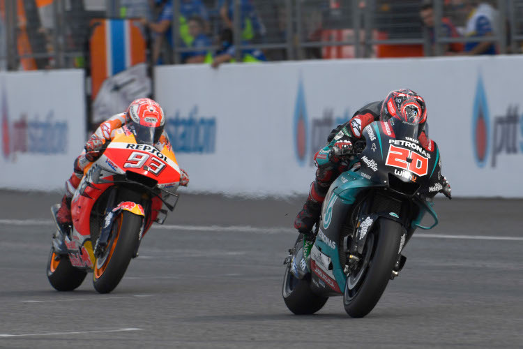 Fabio Quartararo musste sich in Buriram Marc Márquez geschlagen geben, in Motegi kann er sich zum Rookie des Jahres küren