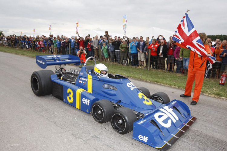ody Scheckter im legendären Sechsrad-Tyrrell P34