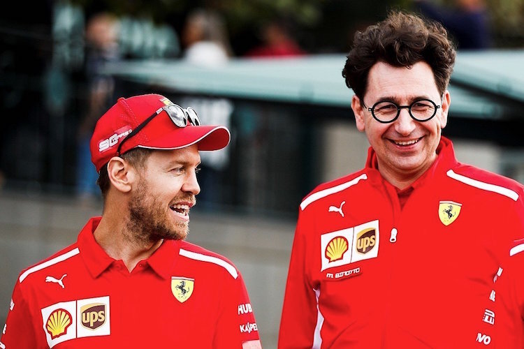 Sebastian Vettel und Mattia Binotto