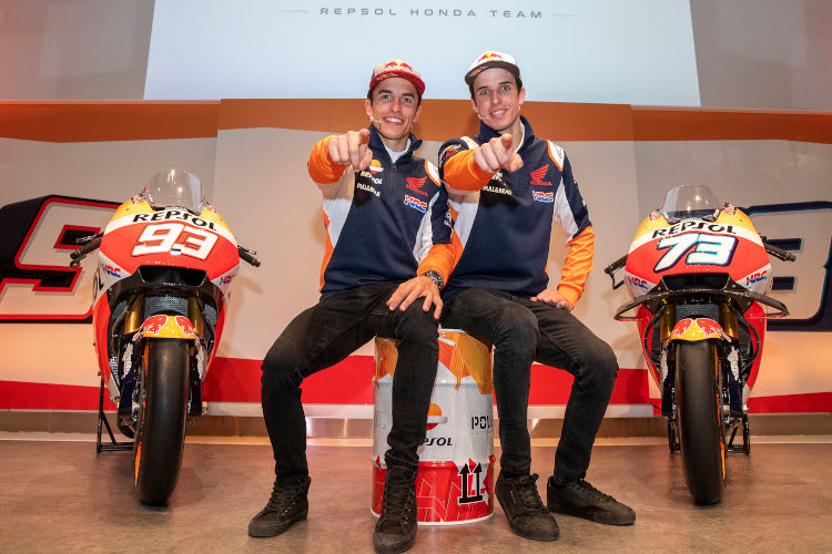 Marc und Alex Márquez bei der heutigen Pressekonferenz in Madrid