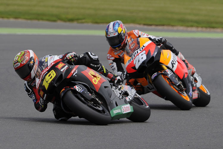 Alvaro Bautista (19) forderte Dani Pedrosa heraus