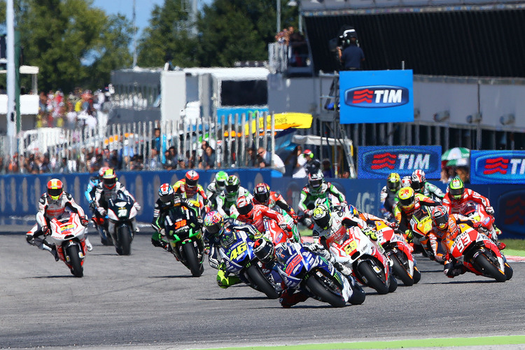 Das MotoGP-Feld in Misano: Auch 2015 finden 18 Rennen statt