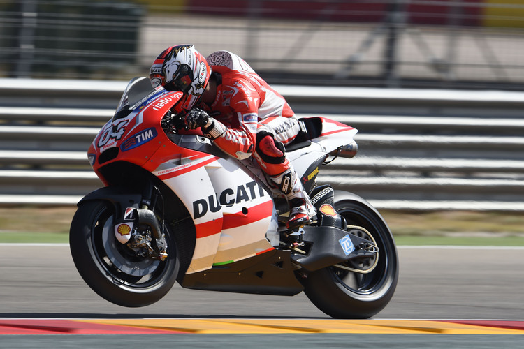 Andrea Dovizioso mit der Ducati in Aragón