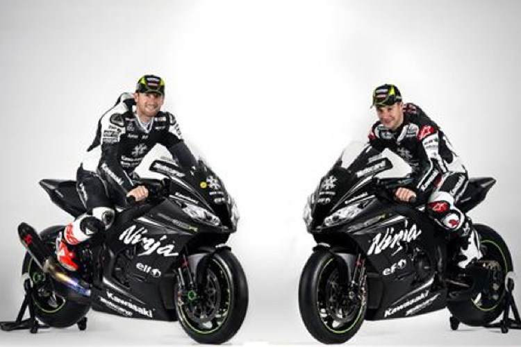 Das Kawasaki-Werksteam 2015: Tom Sykes (li.) und Jonathan Rea