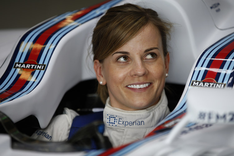 Da war die Welt noch in Ordnung: Susie Wolff vor ihrer ersten Trainingsrunde