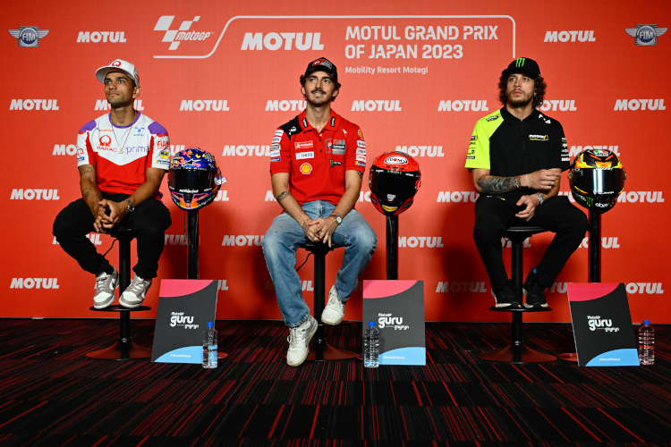 Die Top-3 der MotoGP-WM: Jorge Martin, Pecco Bagnaia und Marco Bezzecchi