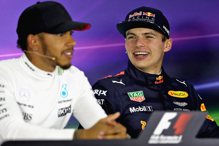 Max Verstappen nach dem China-GP mit Lewis Hamilton