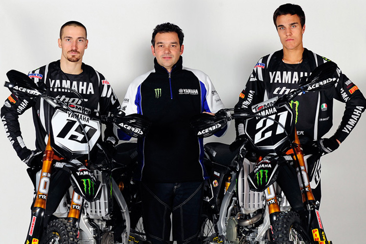 Philippaerts und Paulin mit Teammanager Massimo Raspanti