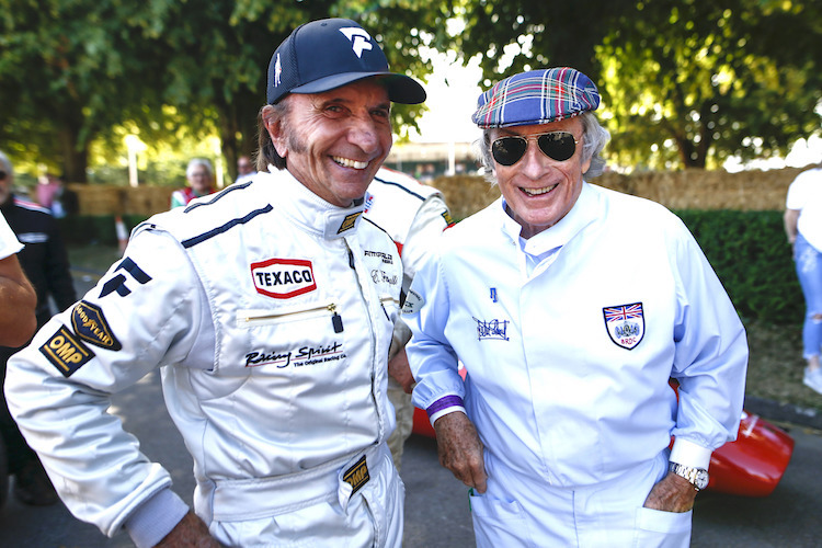Emerson Fittipaldi und Jackie Stewart 2019 in Goodwood