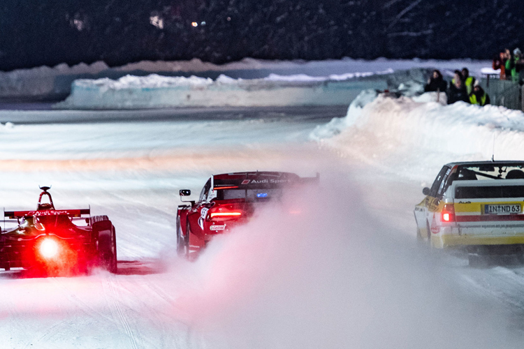 Beim erfolgreichen Revival der traditionellen Eisrennen in Zell am See begeisterte ein Trio von Audi-Rennwagen die zahlreichen Zuschauer. 