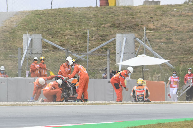 Pol Espargaró beendete den Catalunya-GP einen Crash, auch am Test-Montag musste er einen Sturz einstecken