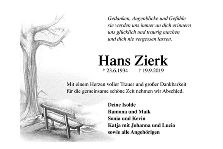 Hans Zierk wurde 85 Jahre alt