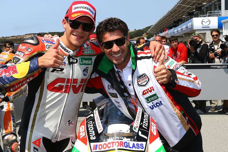 Pole-Position 2013 in Laguna Seca: Stefan Bradl mit Lucio Cecchinello