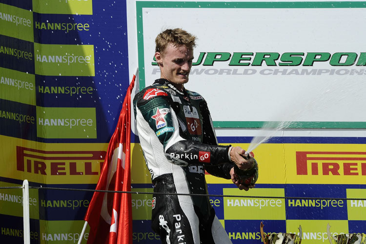 Chaz Davies bei Platz 3 in Magny-Cours